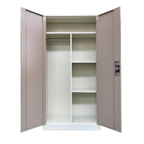 STEELEN Μεταλλική Ντουλάπα 70x40x171cm Πάχους 0.6mm/0.8mm (πάτωμα) Γαλβανιζέ με Χώρισμα ΧΩΡΙΣ ΠΟΔΙΑ - 5 Αποθηκευτικοί Χώροι Taupe - Μπεζ