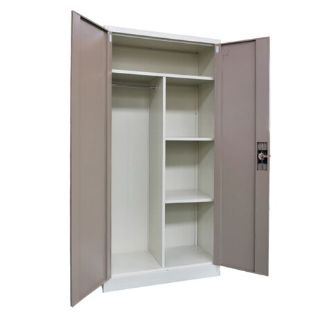 STEELEN Μεταλλική Ντουλάπα 70x40x171cm Πάχους 0.6mm/0.8mm (πάτωμα) Γαλβανιζέ με Χώρισμα ΧΩΡΙΣ ΠΟΔΙΑ - 5 Αποθηκευτικοί Χώροι Taupe - Μπεζ