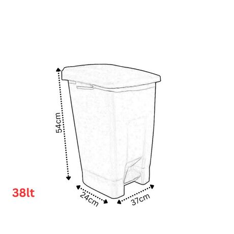 Κάδος Απορριμμάτων 38lt 37x24x54cm Πλαστικός με Πεντάλ Άνθρακι Soft Close