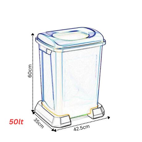 Κάδος Ανακύκλωσης 50lt με Πλαστική Βάση 42.5x35x60cm με Άνοιγμα 23.7x18.7cm στο Καπάκι Πλαστικός 2.07kg Καφέ