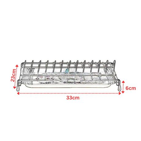 TEKNO-TEL Πιατοθήκη Στεγνωτήρι Ντουλαπιού 33x23x6cm  Επιχρωμιωμένο Ατσάλι 12 Θέσεις Πιάτων με Δίσκο