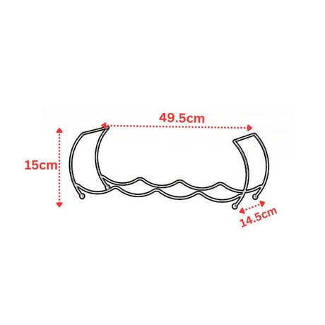 TEKNO-TEL Βάση-Κάβα 4 Φιαλών 49.5x14.5x15cm Επιχρωμιωμένο Ατσάλι Μαύρη Matt
