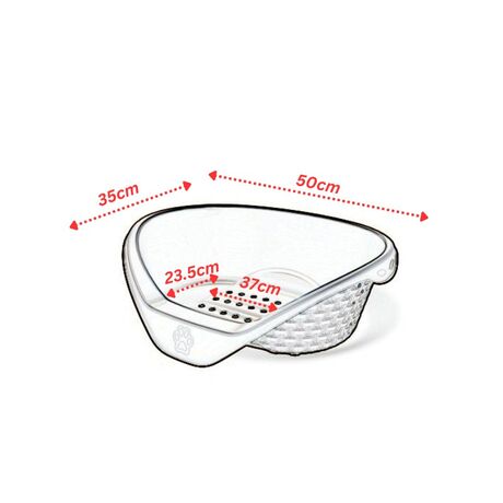 Κρεβάτι Σκύλου-Γάτας 50x35x17cm RATTAN με Σύστημα Αερισμού Γκρι BAMA Ιταλίας