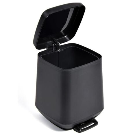 Κάδος Μπάνιου με Πεντάλ 7lt 24x26x31.2cm με Εσωτερικό Κάδο 1.01kg Πλαστικό SOFT CLOSE Μαύρο Ελλάδας