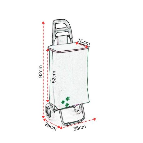 VESTA Καρότσι Λαϊκής με Ισοθερμικό Σάκο/Cooler 32lt Μεταλλικό 35x28x92cm Αντοχής 15kg Πράσινο