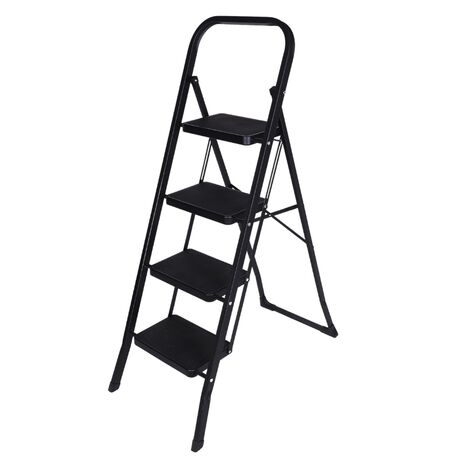 VESTA ΤΙΚΟ Σκαλοσκαμπό Μεταλλικό 45x90x126cm με 4 Σκαλιά MAX Αντοχή 150kg Βάρος 5.9kg Μαύρο