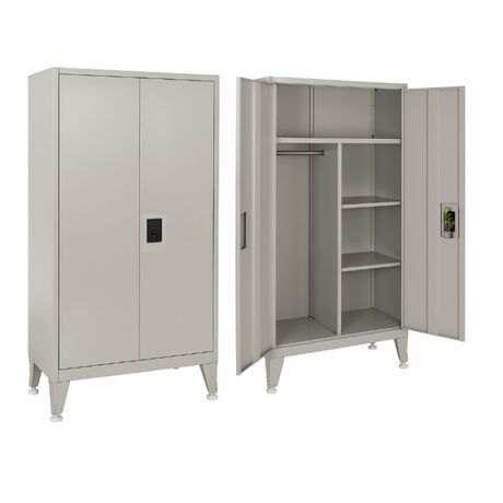 STEELEN LITE Μεταλλική Ντουλάπα 90x40x190cm Πάχους 0.4mm με Χώρισμα και Ρυθμιζόμενα Πόδια - 5 Αποθηκευτικοί Χώροι