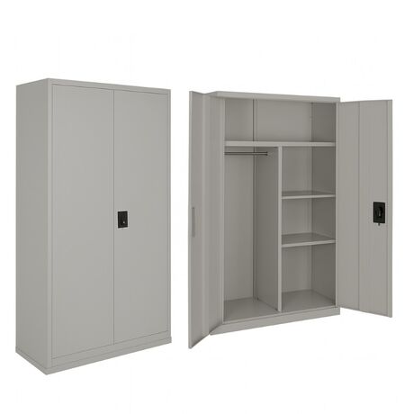 STEELEN LITE Μεταλλική Ντουλάπα 70x40x170cm Πάχους 0.4mm/0.4mm (πάτωμα) Σπαστή με Χώρισμα  ΧΩΡΙΣ ΠΟΔΙΑ - 5 Αποθηκευτικοί Χώροι