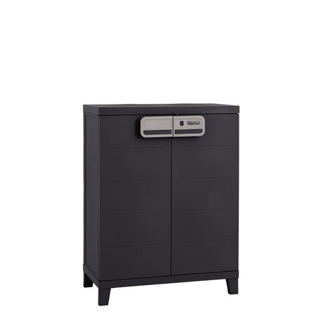 TOOMAX Ιταλίας MOB SMART Πλαστική Ντουλάπα 66x40x88cm 10kg με Ράφια και Πόδια  MAX Αντοχή 15kg Μαύρο