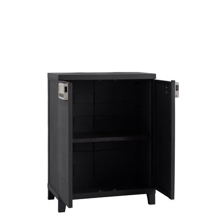 TOOMAX Ιταλίας MOB SMART Πλαστική Ντουλάπα 66x40x88cm 10kg με Ράφια και Πόδια  MAX Αντοχή 15kg Μαύρο