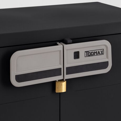 TOOMAX Ιταλίας MOB SMART Πλαστική Ντουλάπα 66x40x88cm 10kg με Ράφια και Πόδια  MAX Αντοχή 15kg Μαύρο