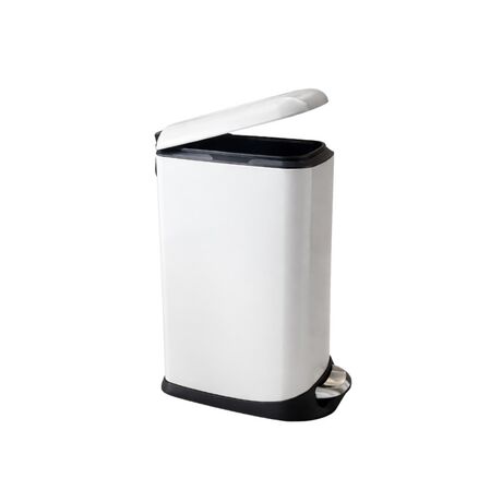 VESTA Κάδος Απορριμμάτων 20lt SOFT CLOSE 23.5x40x56cm με Πεντάλ και Εσωτερικό Κάδο 3.89kg Μεταλλικός Λευκός