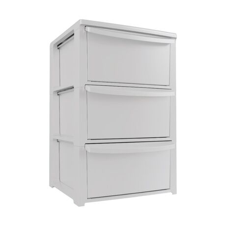 ARTPLAST Ιταλίας Συρταριέρα Πλαστική 3όροφη 39x38.5x60cm SNAPPY  Λευκή
