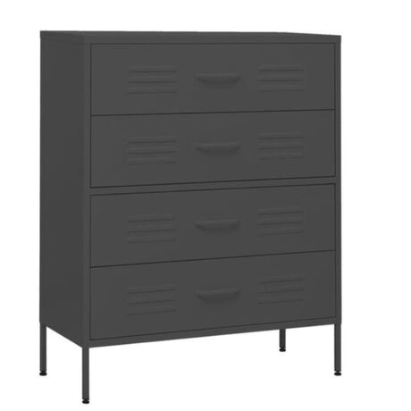 STEELEN COLOR Συρταριέρα 115x35x190cm Πάχους 0.8mm Εσωτερικού Χώρου με Πόδια Slate Grey