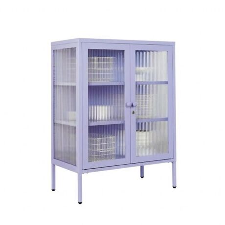 STEELEN COLOR Μεταλλική Ντουλάπα 100x40x70cm Πάχους 0.8mm Εσωτερικού Χώρου με Τζάμι και Πόδια Lilac