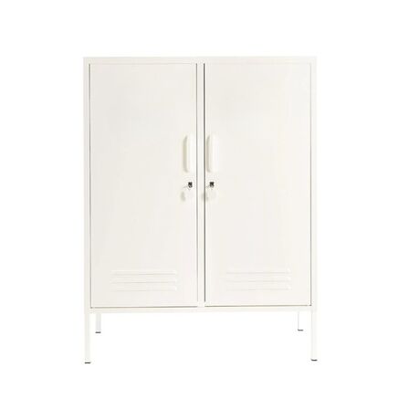 STEELEN COLOR Μεταλλική Ντουλάπα 80x40x90cm Πάχους 0.4mm Εσωτερικού Χώρου με Πόδια Cotton White
