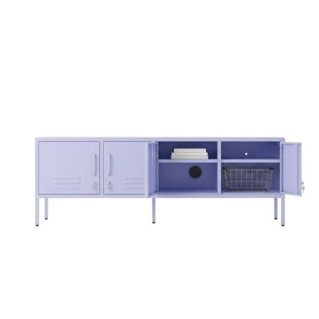 STEELEN COLOR Μεταλλικό Ντουλάπι -Έπιπλο Τηλεόρασης 160x45x55cm Πάχους 0.4mm Εσωτερικού Χώρου με Πόδια Lilac