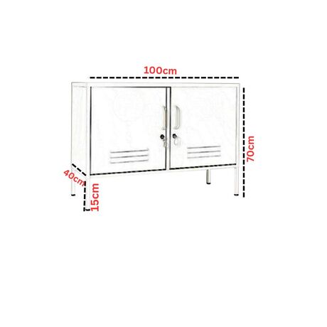 STEELEN COLOR Μεταλλικός Μπουφές 100x40x70cm Πάχους 0.4mm Εσωτερικού Χώρου με Πόδια Pastel Green