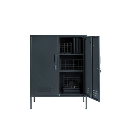 STEELEN COLOR Μεταλλική Ντουλάπα 80x40x90cm Πάχους 0.4mm Εσωτερικού Χώρου με Πόδια Slate Grey