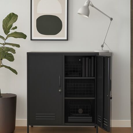 STEELEN COLOR Μεταλλική Ντουλάπα 80x40x90cm Πάχους 0.4mm Εσωτερικού Χώρου με Πόδια Slate Grey