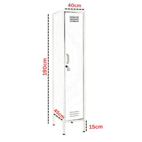STEELEN COLOR Μεταλλική Ντουλάπα 40x45x190cm Πάχους 0.4mm Εσωτερικού Χώρου με Πόδια Pastel Green