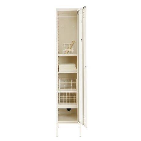 STEELEN COLOR Μεταλλική Ντουλάπα 40x45x190cm Πάχους 0.7mm Εσωτερικού Χώρου με Πόδια Cotton White