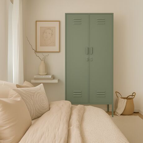 STEELEN COLOR Μεταλλική Ντουλάπα 90x55x190cm Πάχους 0.4mm Εσωτερικού Χώρου με Πόδια Pastel Green