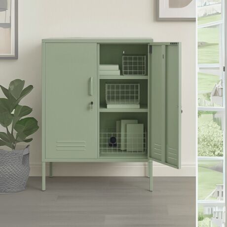 STEELEN COLOR Μεταλλική Ντουλάπα 80x40x90cm Πάχους 0.4mm Εσωτερικού Χώρου με Πόδια Pastel Green