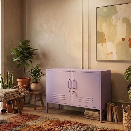 STEELEN COLOR Μεταλλικός Μπουφές 100x40x70cm Πάχους 0.4mm Εσωτερικού Χώρου με Πόδια Lilac