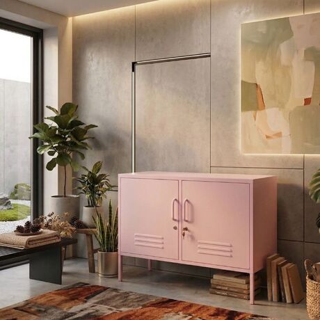 STEELEN COLOR Μεταλλικός Μπουφές 100x40x70cm Πάχους 0.4mm Εσωτερικού Χώρου με Πόδια Baby Pink