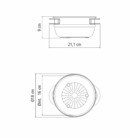 TRAMONTINA Ατμομάγειρας Εστίας Ø16x9cm 1.6lt Ανοξείδωτο Ατσάλι με Λαβές 0.35kg