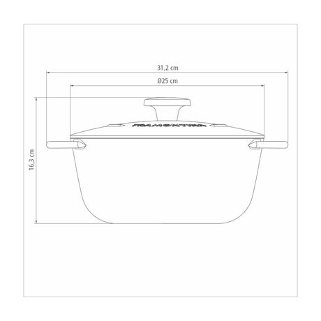 TRAMONTINA Μαντεμένια Κατσαρόλα Trento Induction Ø24cm 4lt με Εμαγιέ Εξωτερικό & Αντικολλητική Επίστρωση Starflon Excellent 3.8kg