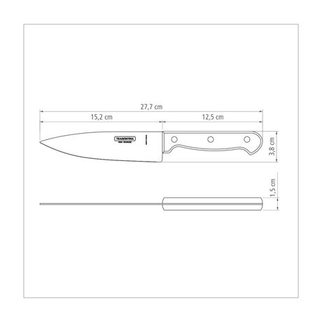 TRAMONTINA Μαχαίρι του Σεφ Polywood με Ανοξείδωτη Λεπίδα 15.2cm (6") και Ξύλινη Χειρολαβή