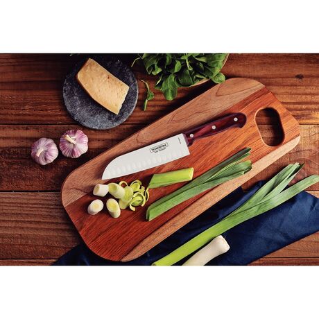 TRAMONTINA Μαχαίρι Γενικής Χρήσης Santoku με Λεπίδα 17.6cm και Ξύλινη Χειρολαβή Polywood
