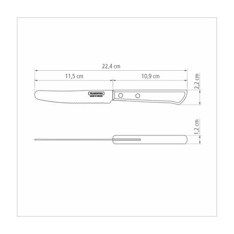 Μαχαίρι Γενικής Χρήσης TRAMONTINA Polywood Ανοξείδωτο 11.5cm (5") με Κόκκινη Ξύλινη Λαβή