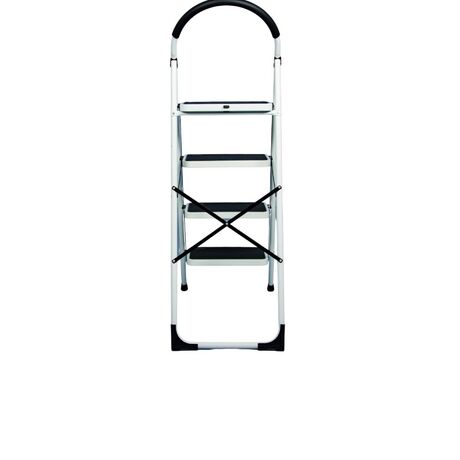 VESTA Σκαλοσκαμπό Μεταλλικό 47.5x83.5x142cm με 4 Σκαλιά MAX Αντοχή Βάρους 150kg Βάρος 8.7kg DELUXE Λευκό