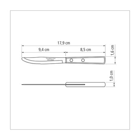 TRAMONTINA Polywood Μαχαίρι Βουτύρου Inox 9.4cm με Κόκκινη Ξύλινη Λαβή