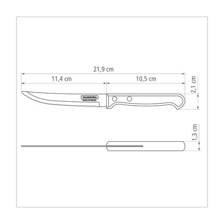 TRAMONTINA Polywood Μαχαίρι Κρέατος Inox 11.4cm (5") με Ξύλινη Λαβή