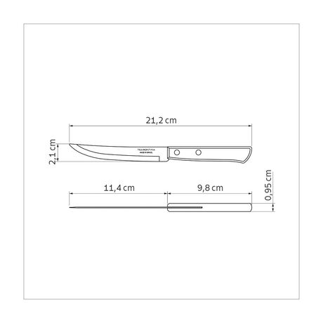 TRAMONTINA Polywood Μαχαίρι Μπριζόλας Inox  (5") 11.4cm με Λεία Κόψη & Κόκκινη Ξύλινη Λαβή