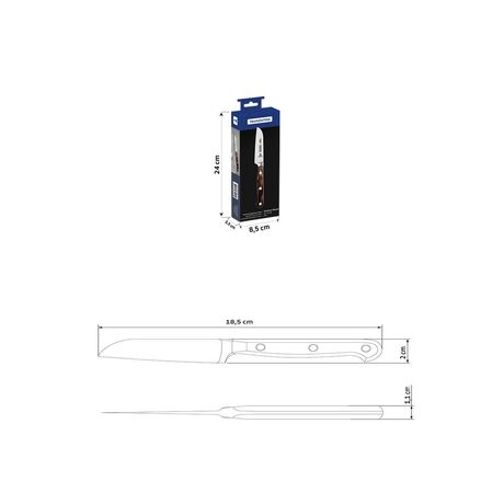 TRAMONTINA Century Μαχαίρι Φρούτων & Λαχανικών Inox 7.5cm με Καφέ Ξύλινη Λαβή