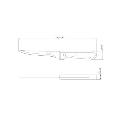 TRAMONTINA Dynamic Μαχαίρι Ξεκοκαλίσματος με Λεπίδα 12.5cm Ξύλινη Χειρολαβή