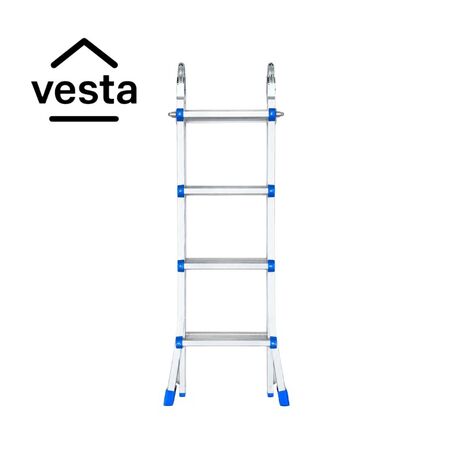 VESTA Σκάλα Αλουμινίου Επαγγελματική 4x4 Σκαλιά Multiuse Μέγιστο Ύψος 398 εκατοστά Αντοχή 150kg Βάρος 9.9kg με Πιστοποίηση EN131