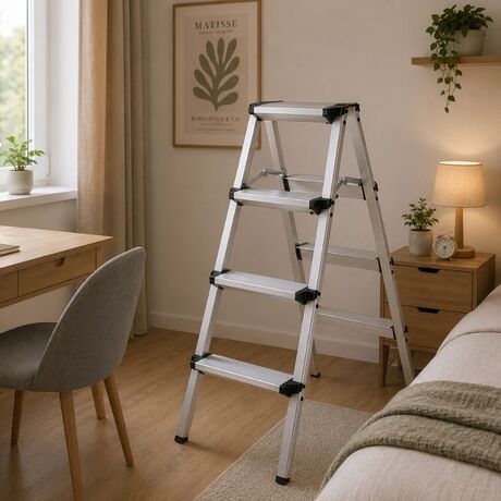 Σκαλοσκαμπό Αλουμινίου 2x4 Σκαλιά MAX Ύψος 88cm Βάρος 2.9kg MAX Αντοχή 150kg