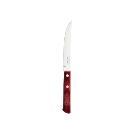 TRAMONTINA Polywood Μαχαίρι Μπριζόλας Inox  (5") 11.4cm με Λεία Κόψη & Κόκκινη Ξύλινη Λαβή