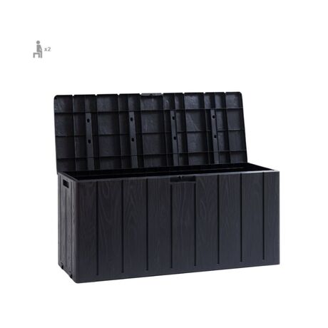 TOOMAX Ιταλίας Πλαστικό Μπαούλο Αποθήκευσης 270lt 117.5x45x56cm MASSIF  Καπάκι-Κάθισμα 2 Ατόμων BRAVO 270LT ANTHRACITE
