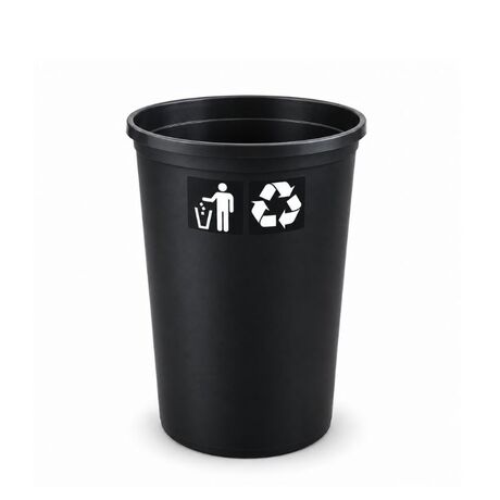 Κάδος Ανακύκλωσης 60lt Ø41x62.5cm 1.91kg Πλαστικός Μαύρος Ελλάδας χωρίς Καπάκι