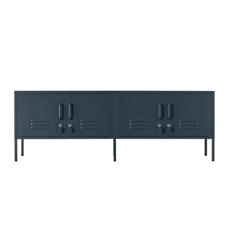 STEELEN COLOR Μεταλλικό Ντουλάπι -Έπιπλο Τηλεόρασης 160x45x55cm Πάχους 0.7mm Εσωτερικού Χώρου με Πόδια Slate Grey