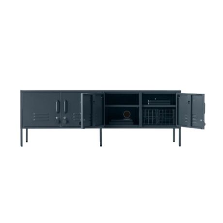 STEELEN COLOR Μεταλλικό Ντουλάπι -Έπιπλο Τηλεόρασης 160x45x55cm Πάχους 0.7mm Εσωτερικού Χώρου με Πόδια Slate Grey