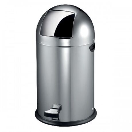 VESTA Κάδος απορριμμάτων 22lt INOX Μatte Ø36x64cm Βαρέως Τύπου Επαγγελματικός 5kg με Δεύτερο Γαλβανιζέ Κάδο Ø27x43cm PUSH Καπάκι με Πεντάλ