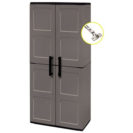 ARTPLAST Ιταλίας Πλαστική Ντουλάπα 68x37x163cm 16kg με Μεταλλικούς STRONG Μεντεσέδες 4 Αποθηκευτικοί Χώροι FREELINE